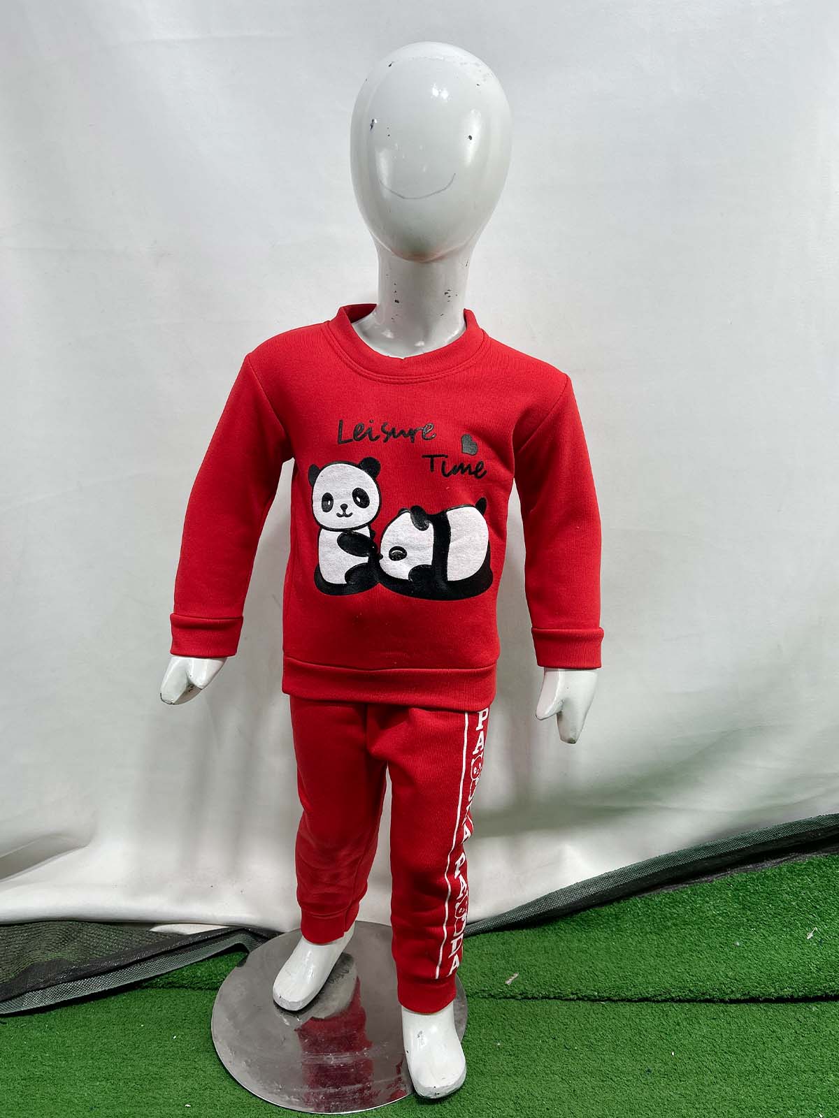 1Yr - 4Yrs Fleece Panda Red Suit For Kids SF BS564