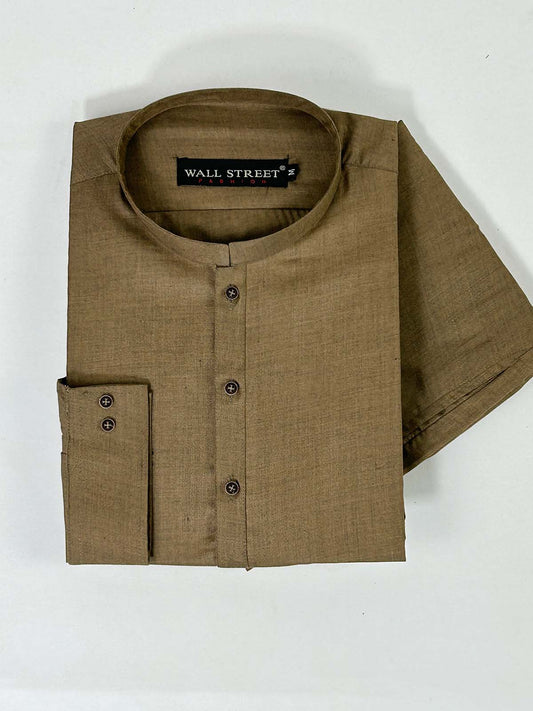 P831-4 Brown Stitched Kurta Pajama Suit For Men MSK284