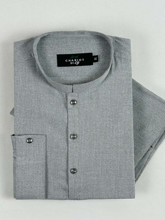 P875-4 Grey Stitched Kurta Pajama Suit For Men MSK294