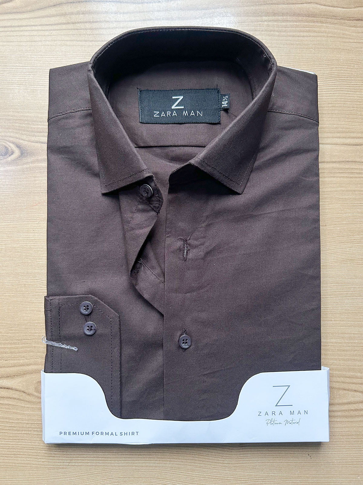 MFS730 100% Cotton Charcoal Brown Formal Dress Shirt For Men