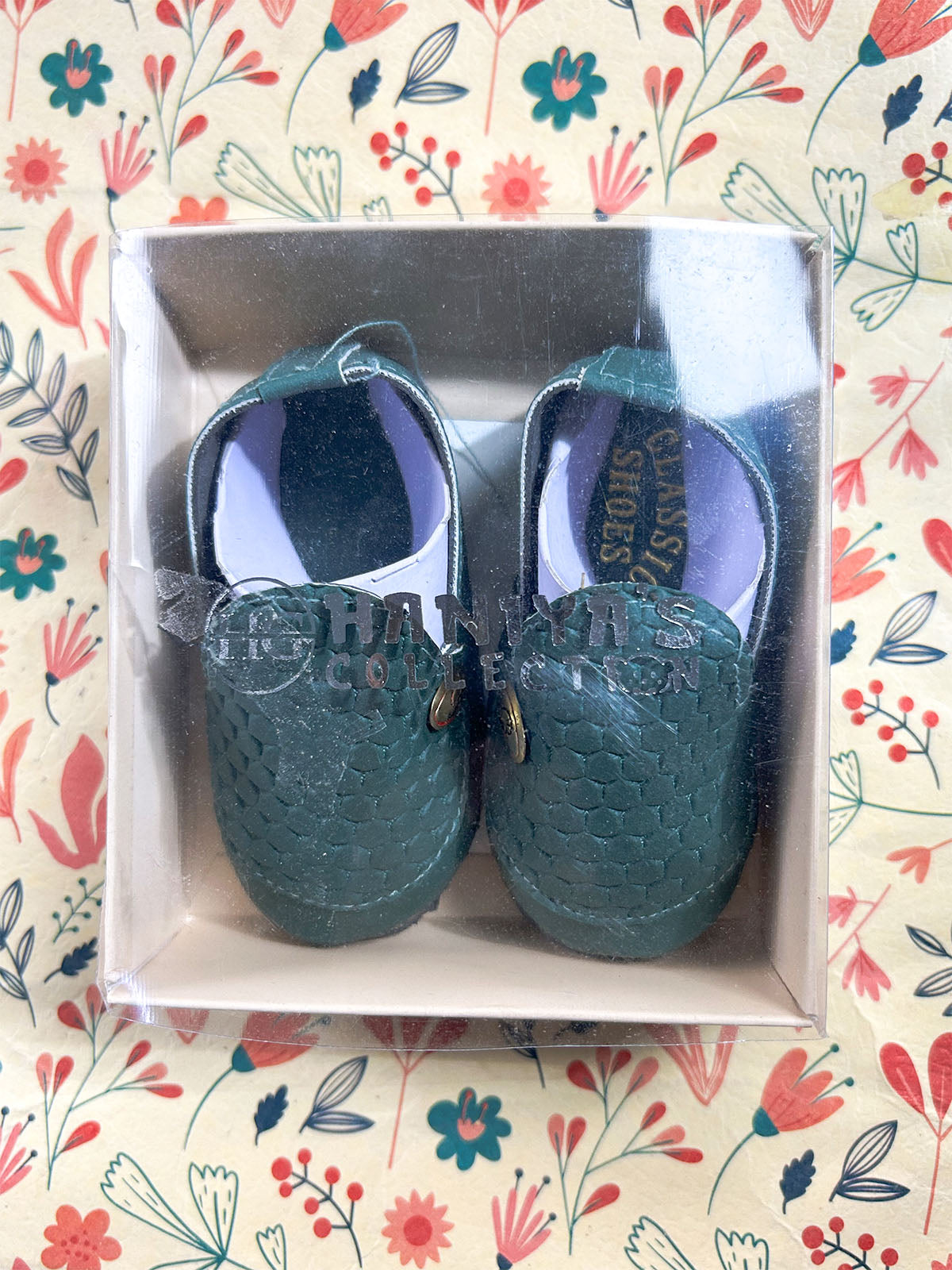 Deep Teal Loafer Booties For Newborn NB94