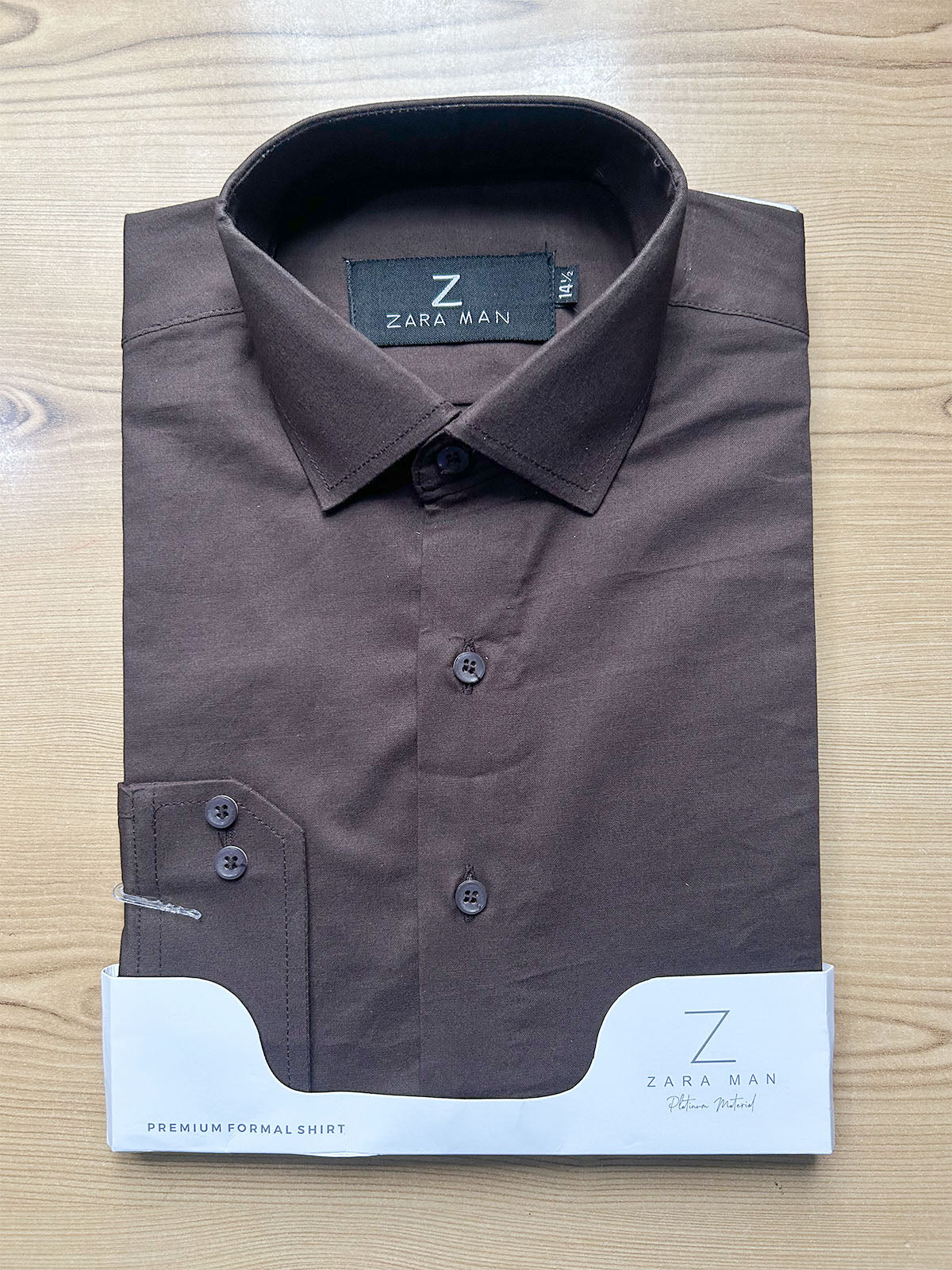 MFS730 100% Cotton Charcoal Brown Formal Dress Shirt For Men