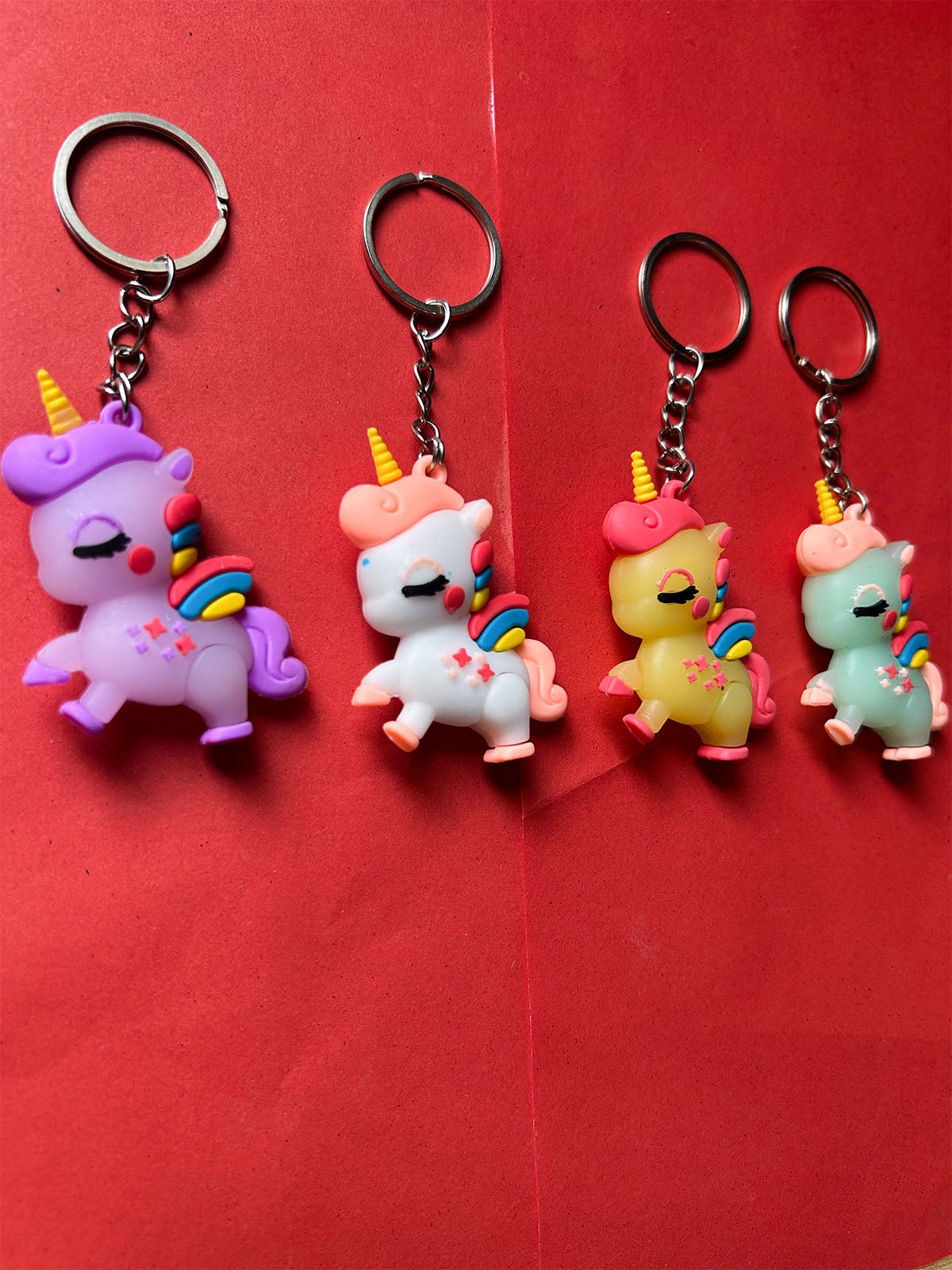KC30 Pack of 4 Unicorn Key Chain Multicolor