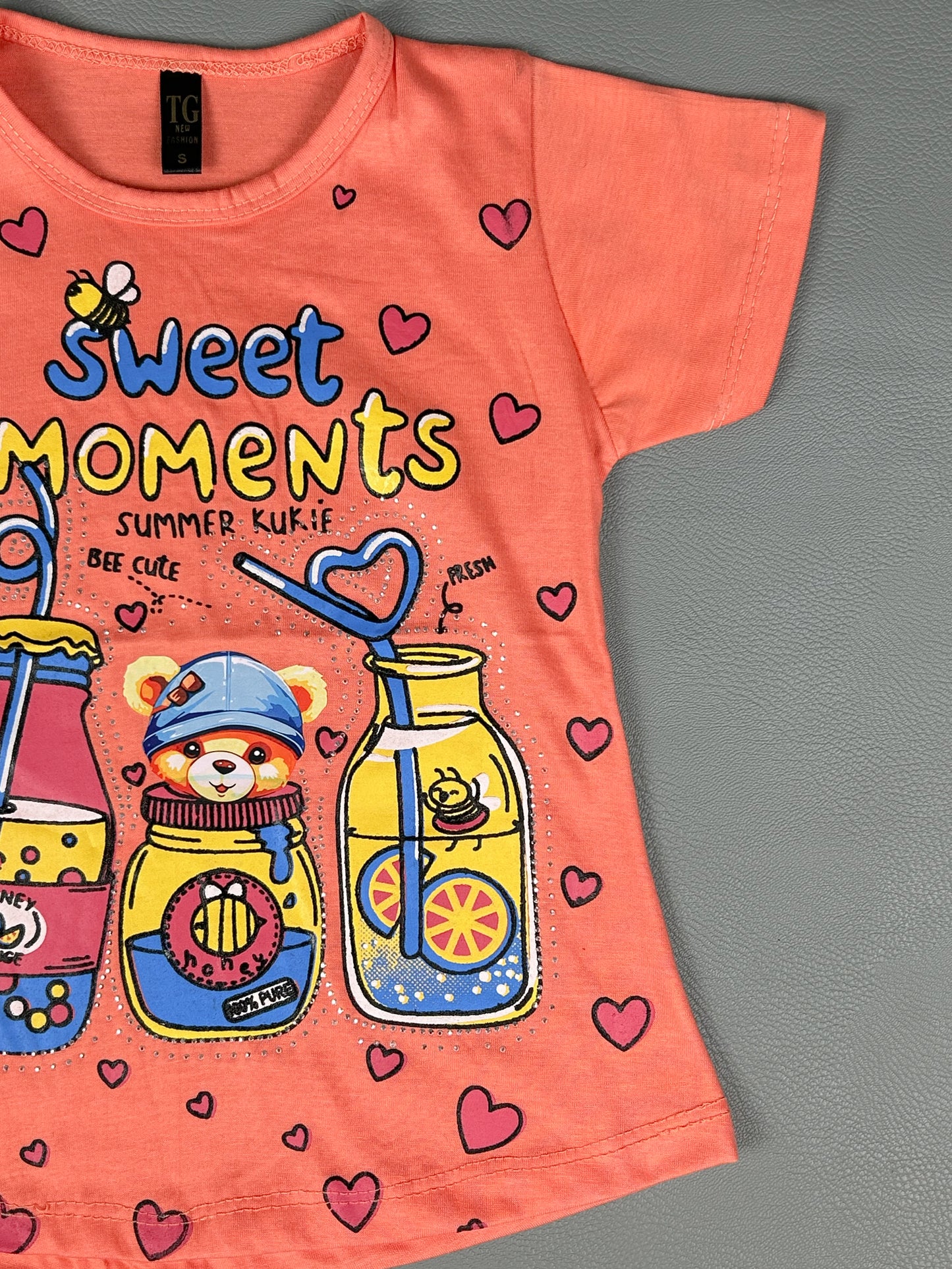 2.5Yrs - 7Yrs Moments Peach T-Shirt For Girls TB GTS22