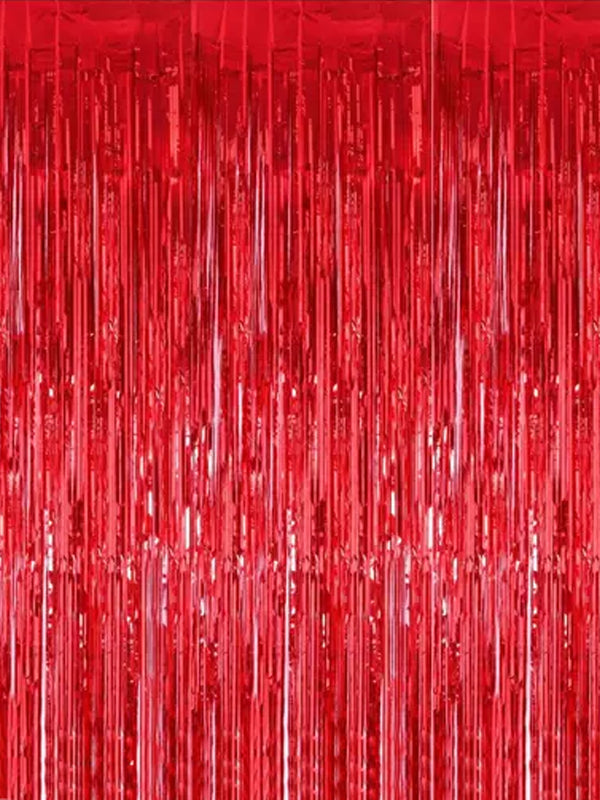 Foil Fringe Curtain - Red