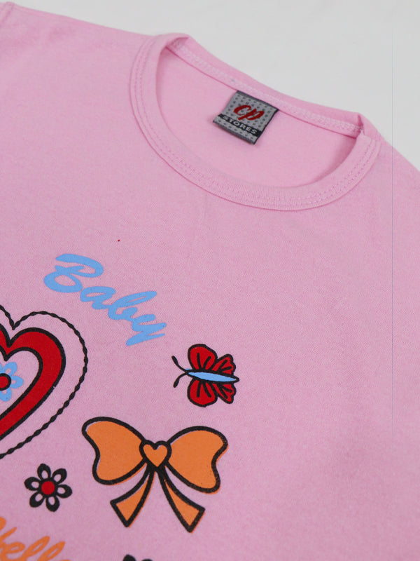 1 Yrs - 4 Yrs Baby Sweet Light Pink T-Shirt For Girls MZ GTS12