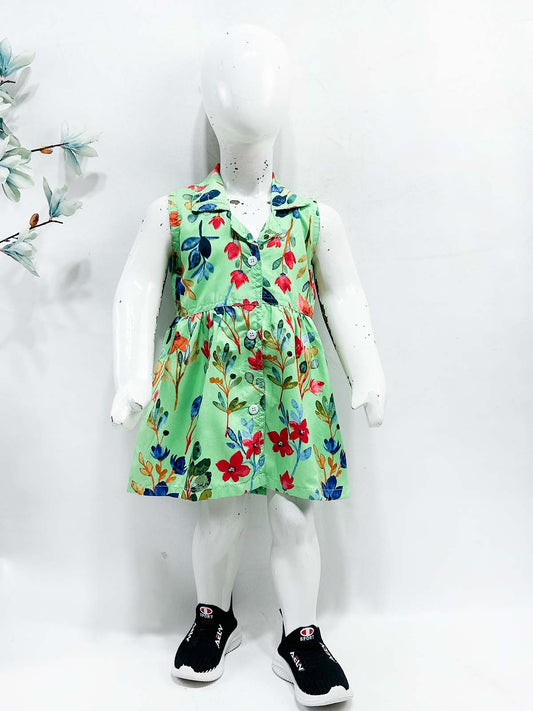 1Yr - 9Yrs Green Frock For Girls NG GF49