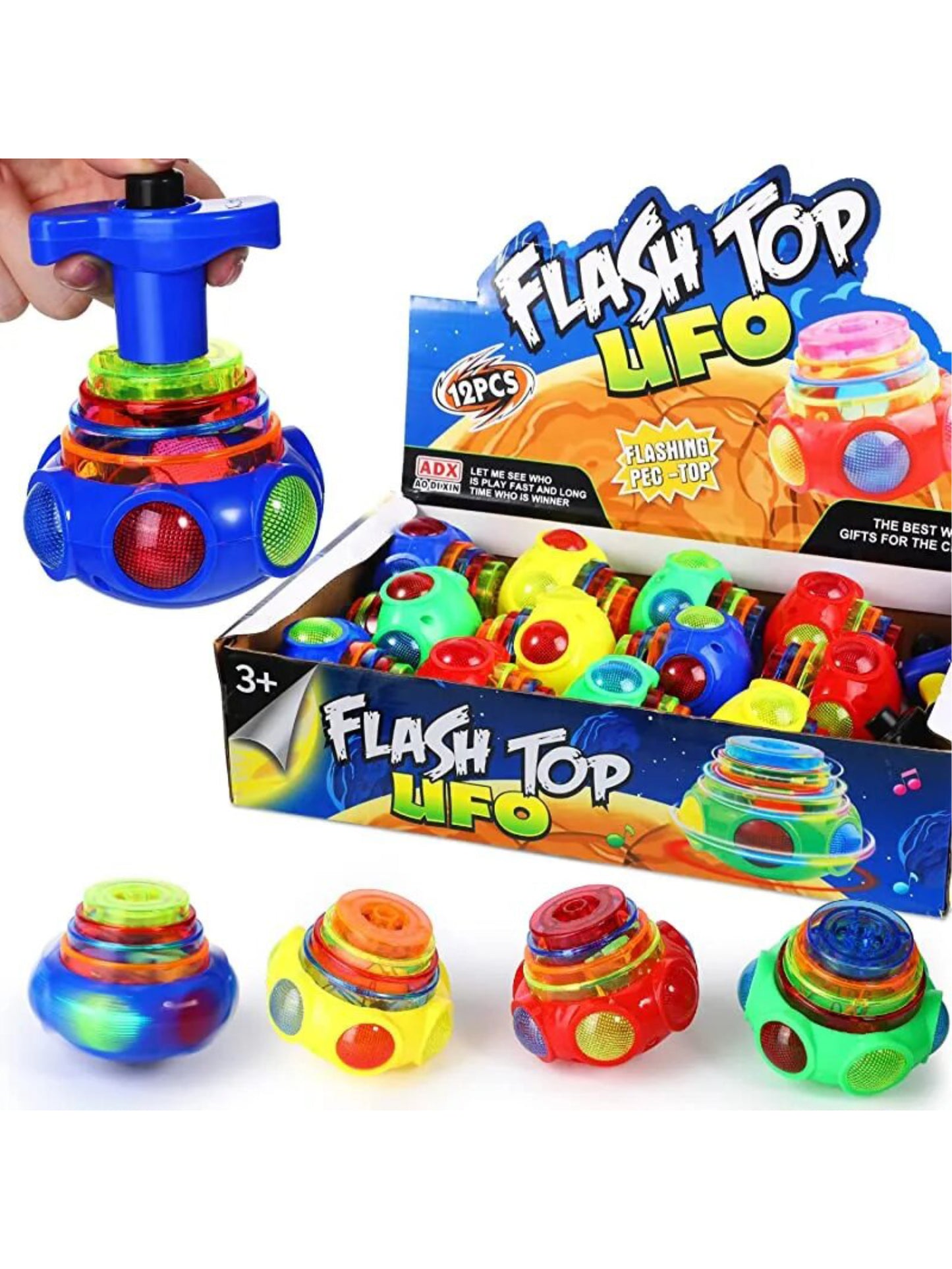 Multicolor Flashing LED UFO Spinning Top Toy for Kids KTY136