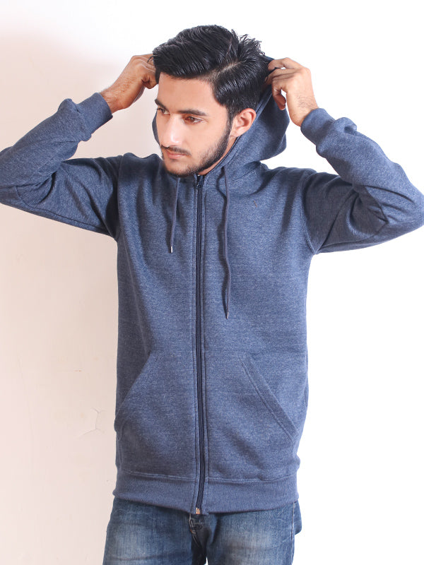 Unisex Zipper Hoodie Blue MH47