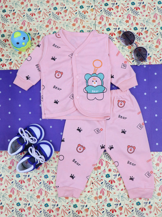 0Mth - 9Mth Bear Pink Baba Suit For Newborns BG NBS69