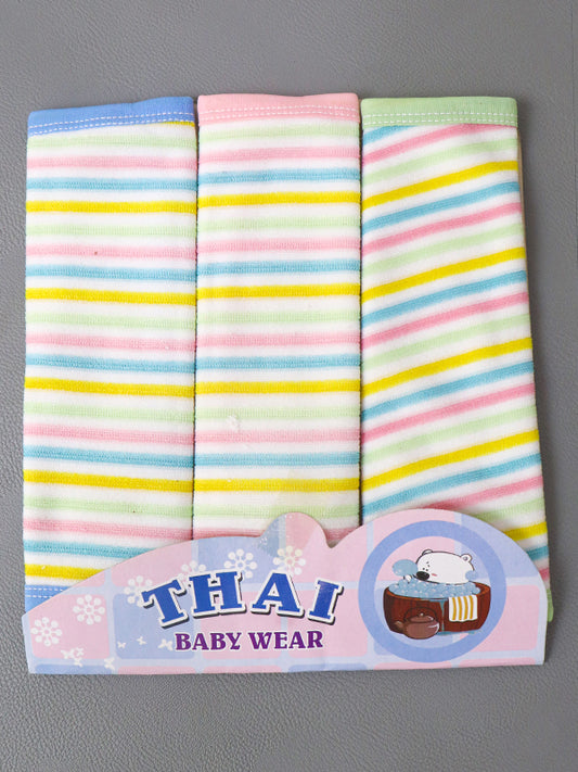 Pack Of 3 Lines Face Towels/Napkins For Newborn