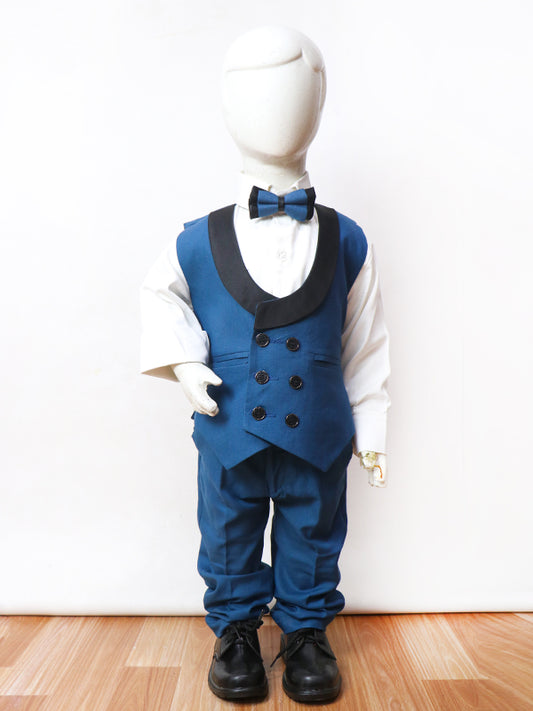 6Mth - 10Yrs Teal Blue 4 Pcs Suit for Boys BCP12