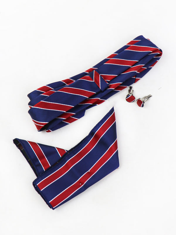 TBS23 3Pcs Tie Gift Box Tie Cuff-Link Pocket Square