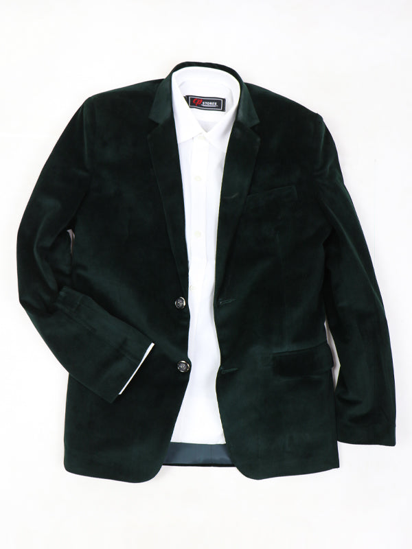 Men's Velvet Corduroy Casual Coat Blazer Green