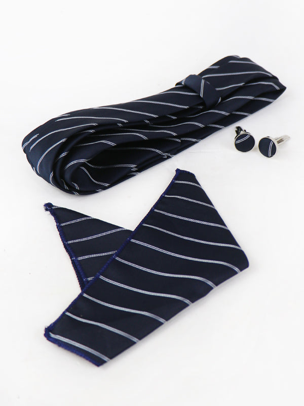 TBS04 3Pcs Tie Gift Box Tie Cuff-Link Pocket Square