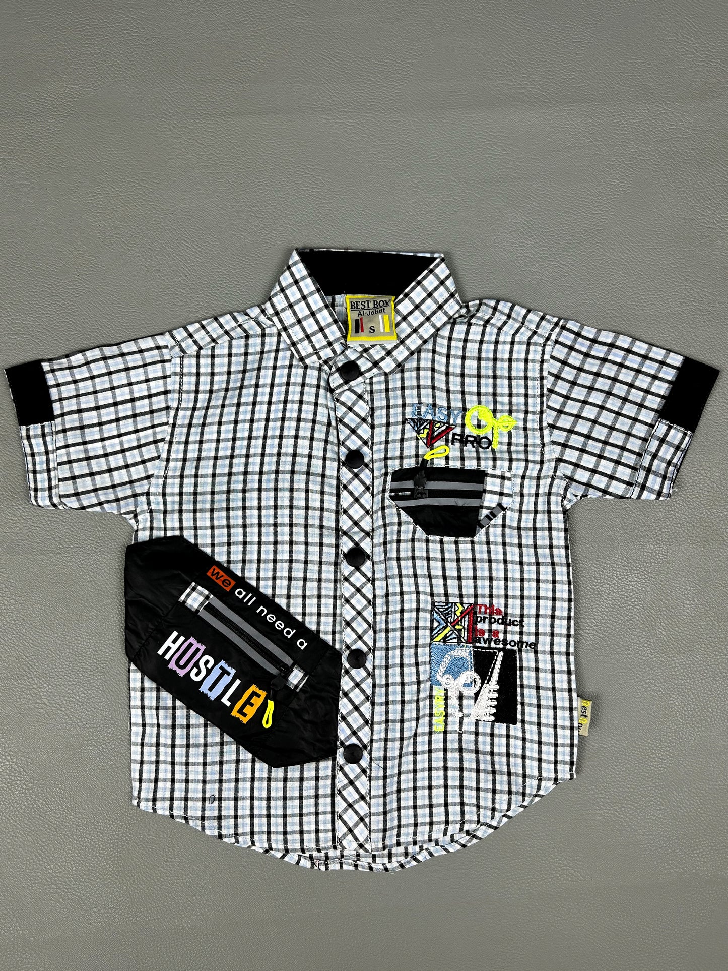 1Yr - 4Yrs Hustle Black Lines Suit For Kids RZ BS293