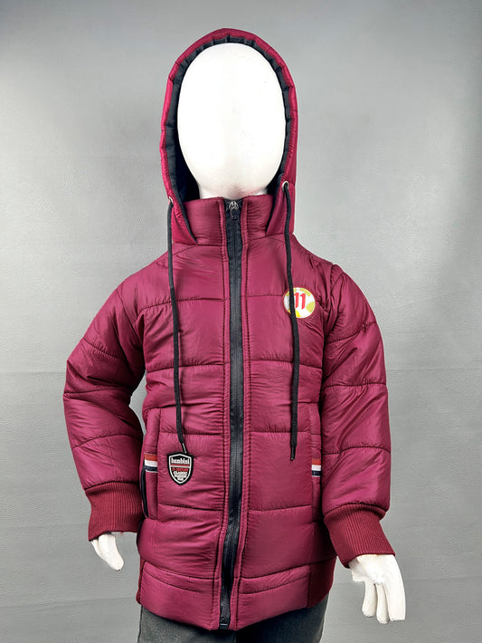 2.5Yrs - 8Yrs Maroon Puffer Jacket For Boys NKG KJ25