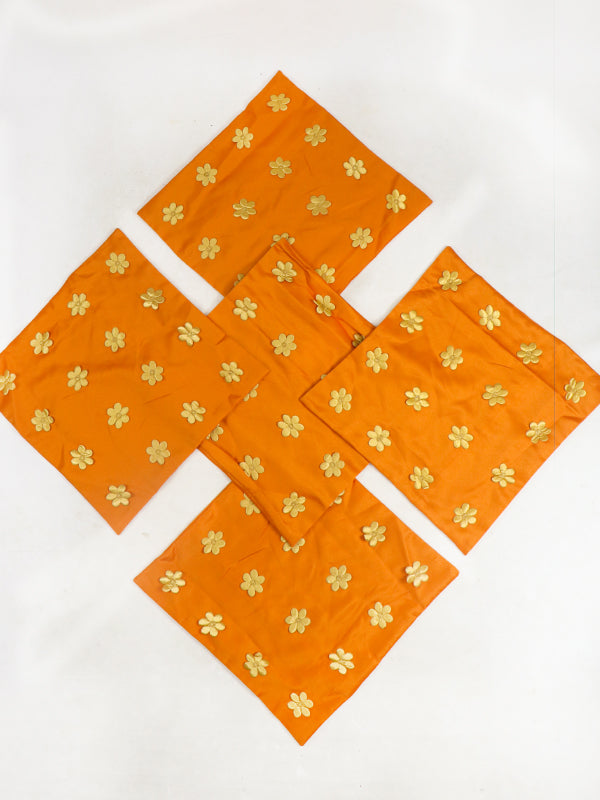 Orange Pack Of 5 Pillow/Cushion Cover 15" x 15"