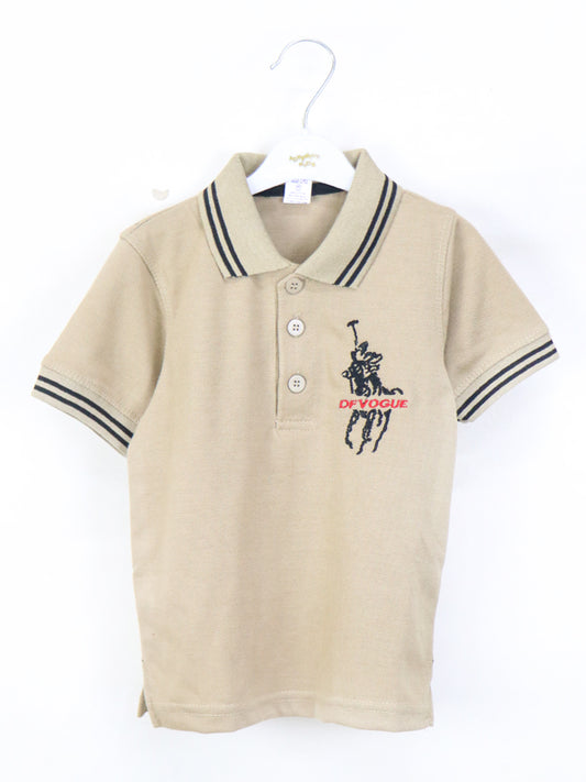 ZV Boys Polo T-Shirt 2.5 Yrs - 8 Yrs  Light Brown