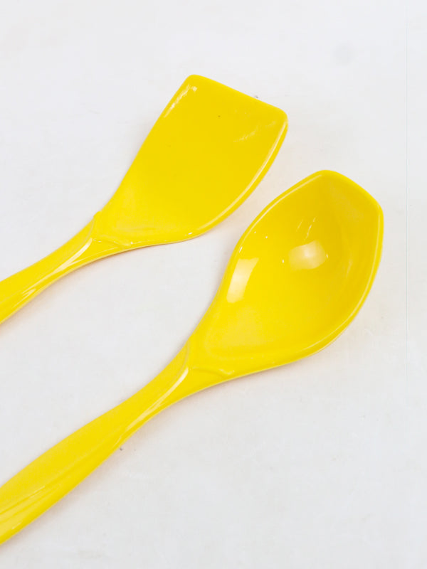 Pack Of 2 Melamine Spoon & Spatula Set Yellow