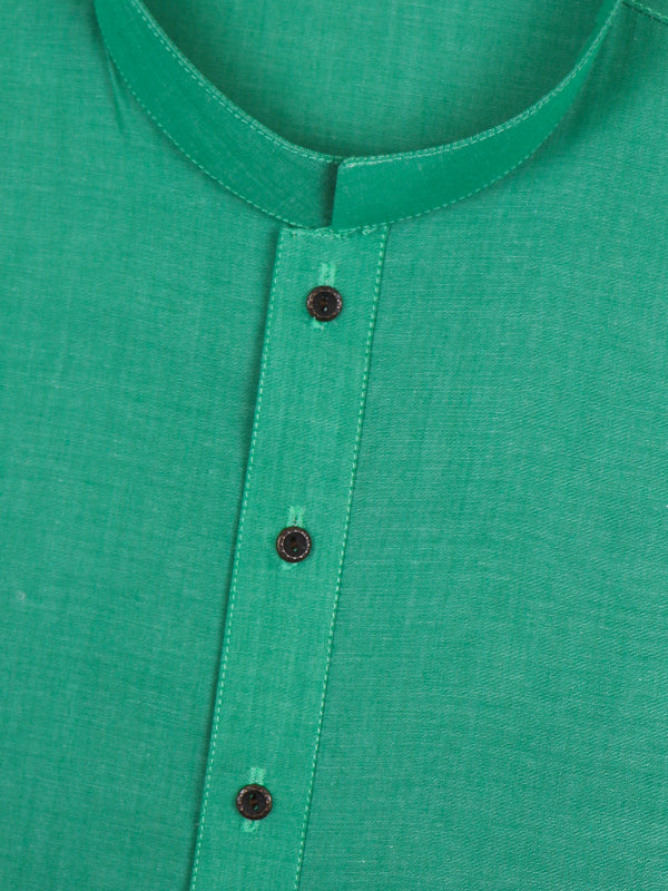 MK01 AM Men's Festive Plain Stitched Kurta Green