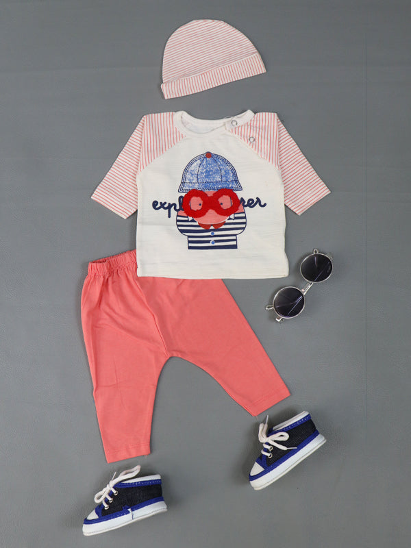 0Mth - 3Mth Explorer Pink Baba Suit For Newborns AJ NBS58