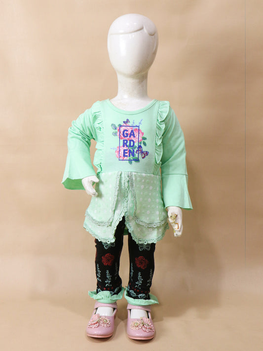 1Yr - 4Yrs Garden Light Green Suit For Girls BGF GS50