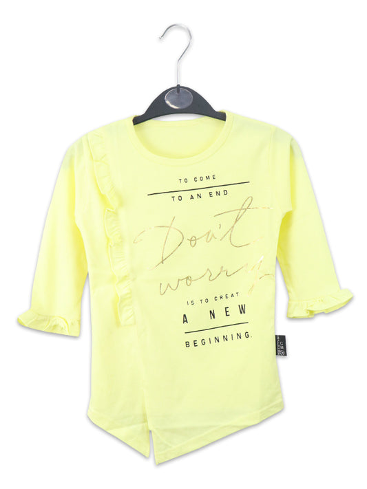 ATT Girls T-Shirt 3.5 Yrs - 9 Yrs Beginning Light Yellow