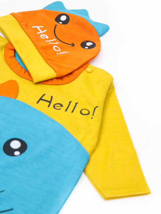 HG Newborn Romper 0Mth - 3Mth Hello Mustard