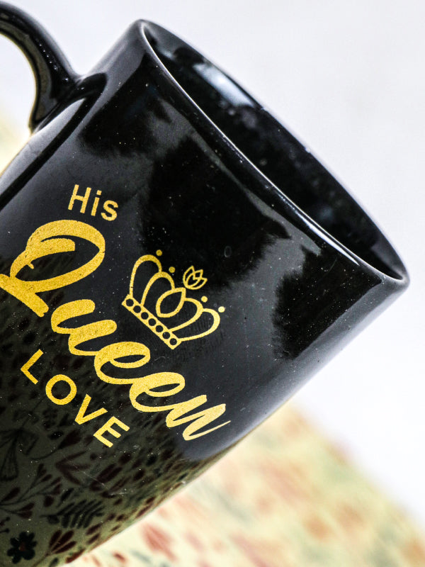 Queen Black Coffee Mug with Spoon