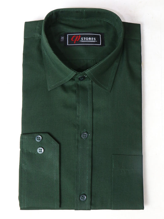 Dark Green Plain Formal Dress Shirt For Men AZ MFS64