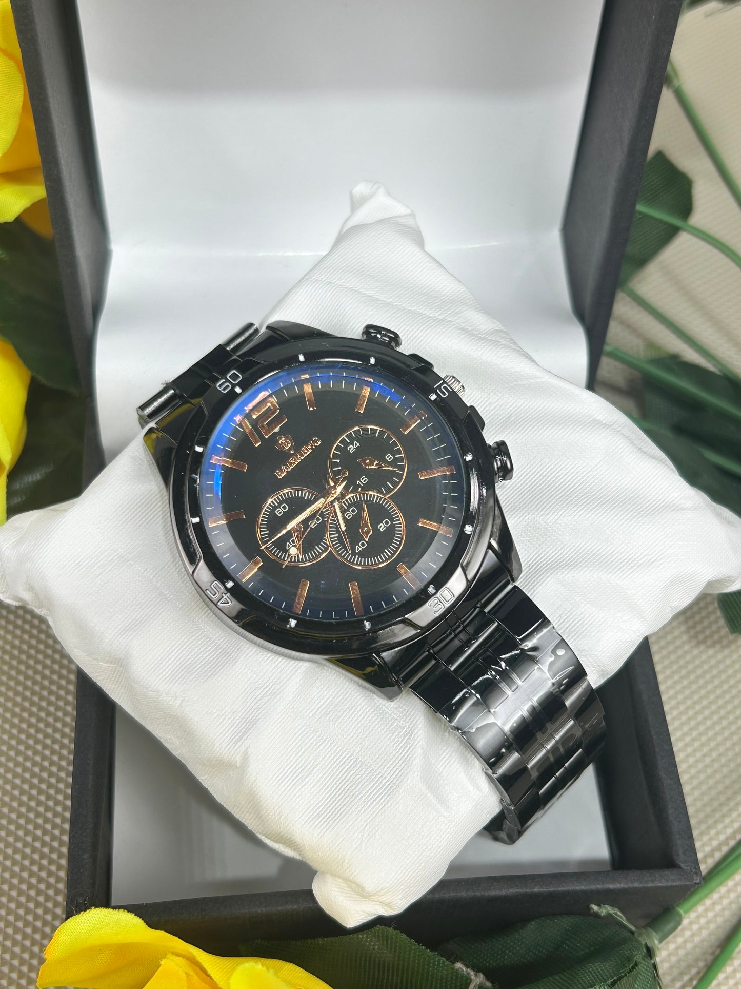 Black Stainless Steel Watch For Men MW101