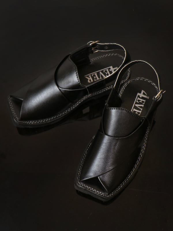 BPC03 Boys Peshawari Sandal 8Yrs - 17Yrs 4Ever Black