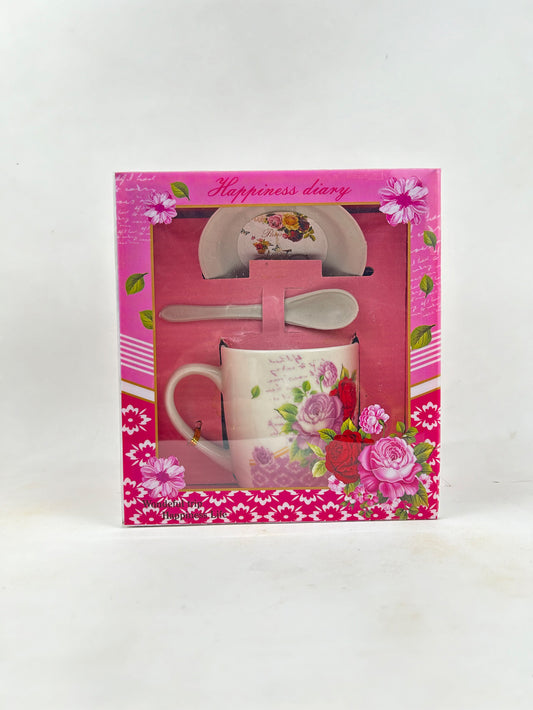 Coffee Mug with Spoon & Lid Set CM12