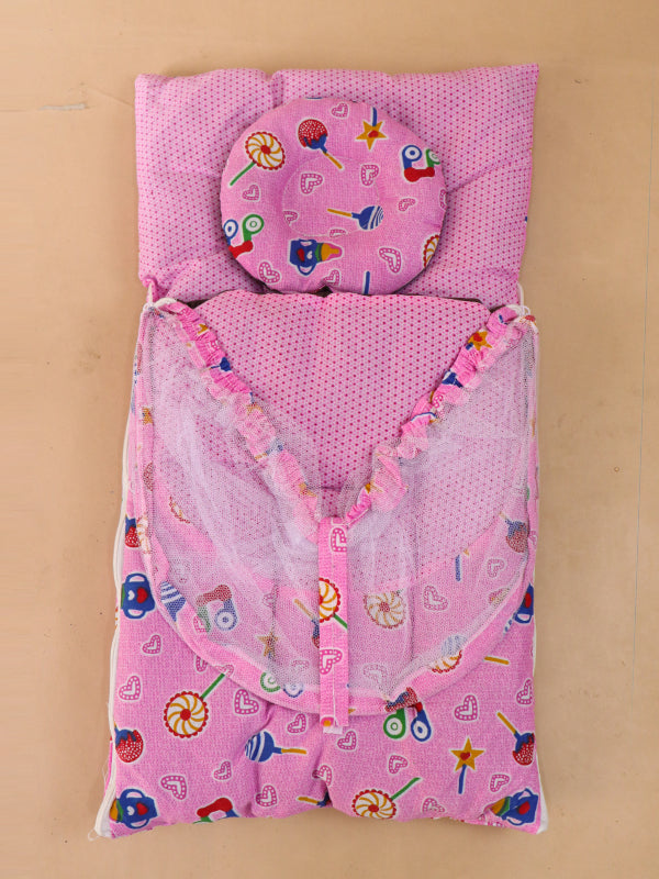 Pink Sleeping Bag With Mosquito Net For Newborns N NBSB07