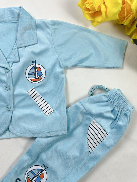 0Mth - 3Mth Sky Blue Surf Baba Suit For Newborn NBS825