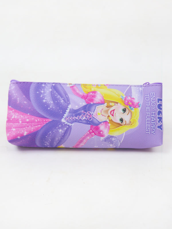 PB02 Zipper Pencil School Pouch For Kids Disney Princess Light Purple