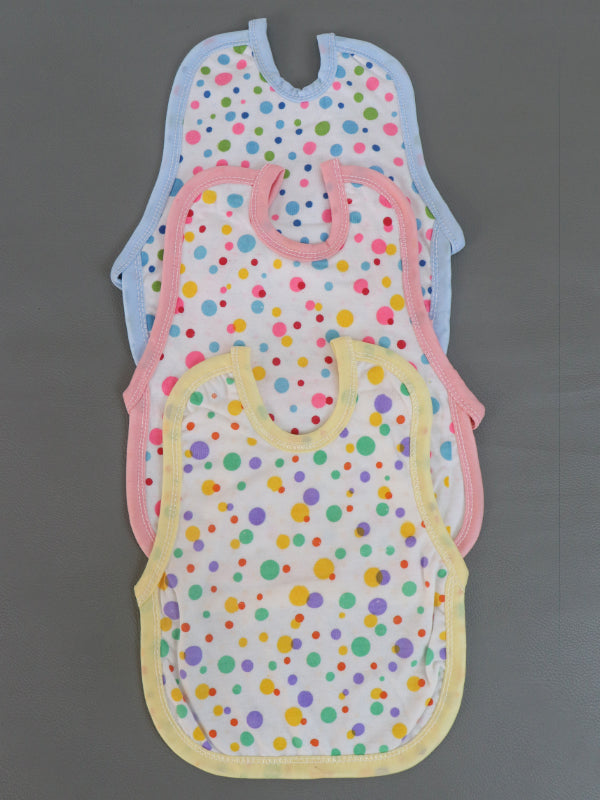 Pack Of 3 Dot Printed Bibs For Newborn