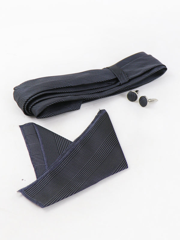 TBS22 3Pcs Tie Gift Box Tie Cuff-Link Pocket Square