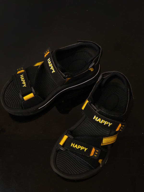 BSD52 Boys Sandal 8Yrs - 17Yrs Happy Black