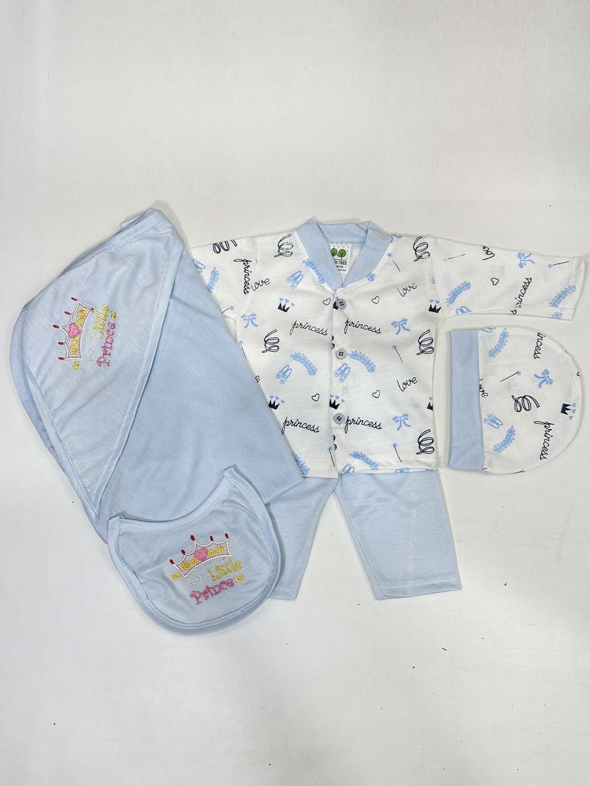 0Mth - 3Mth Blue 5Pcs Gift Set For Newborn HG NBGS251