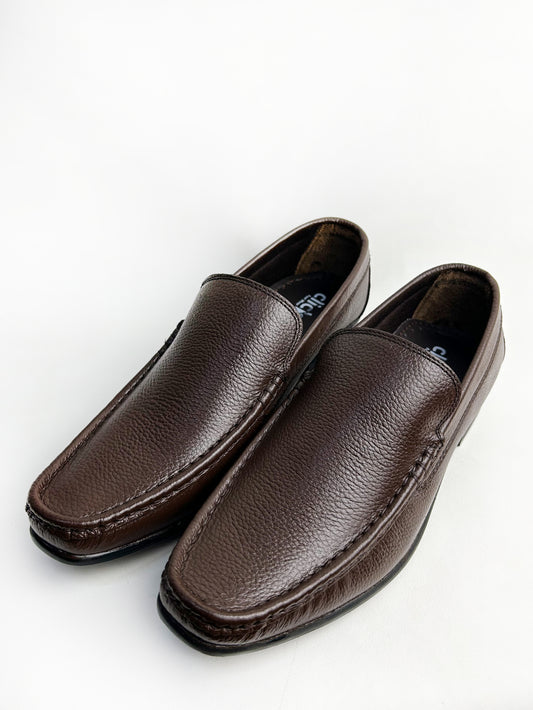 Dark Brown Leather Formal Shoes For Men SC MS71