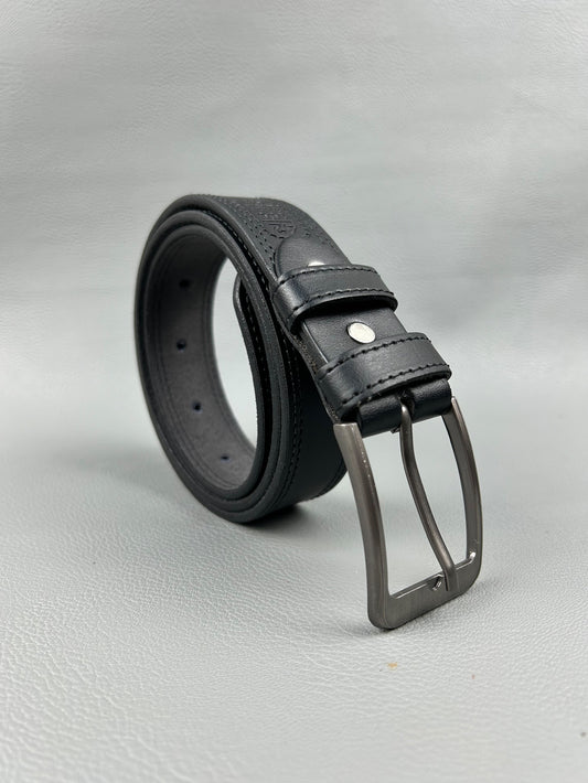 Black Faux Leather Belt For Men MB27