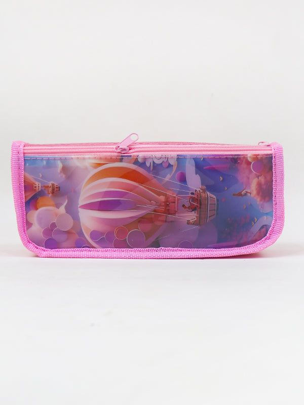 PB06 Zipper Pencil School Pouch For Kids Balloon Pink