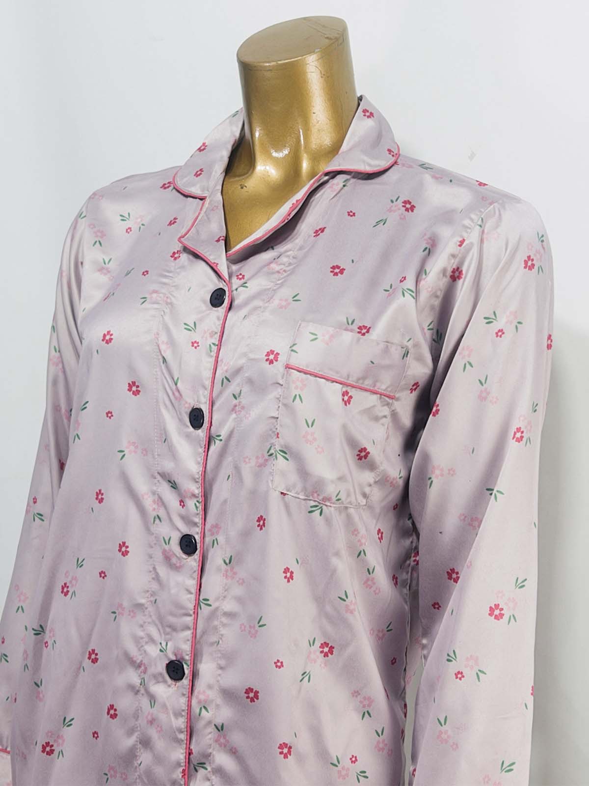 Purple Silk Night Suit For Womens/Girls WNS50