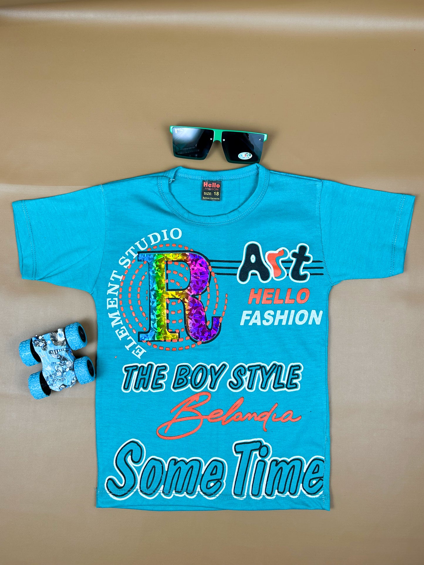 4Yrs - 9Yrs Style Sky Blue T-Shirt For Boys BTS43