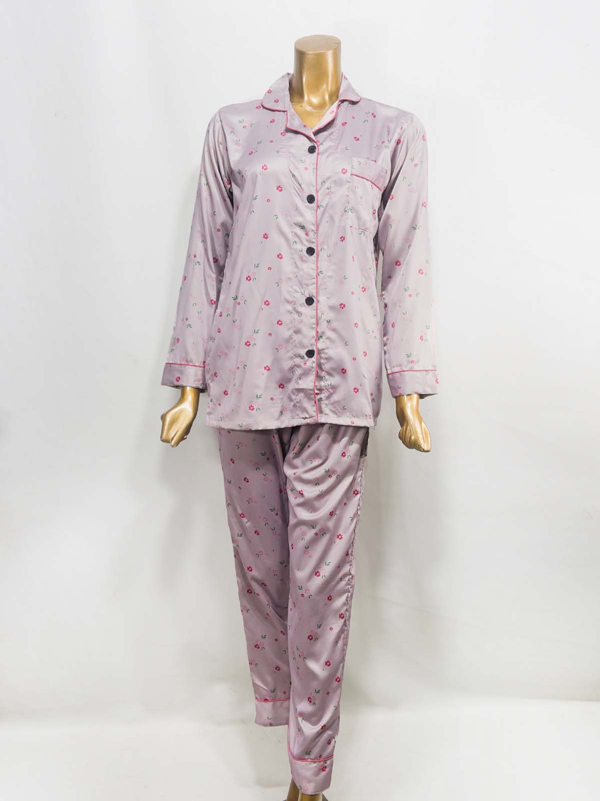 Purple Silk Night Suit For Womens/Girls WNS50
