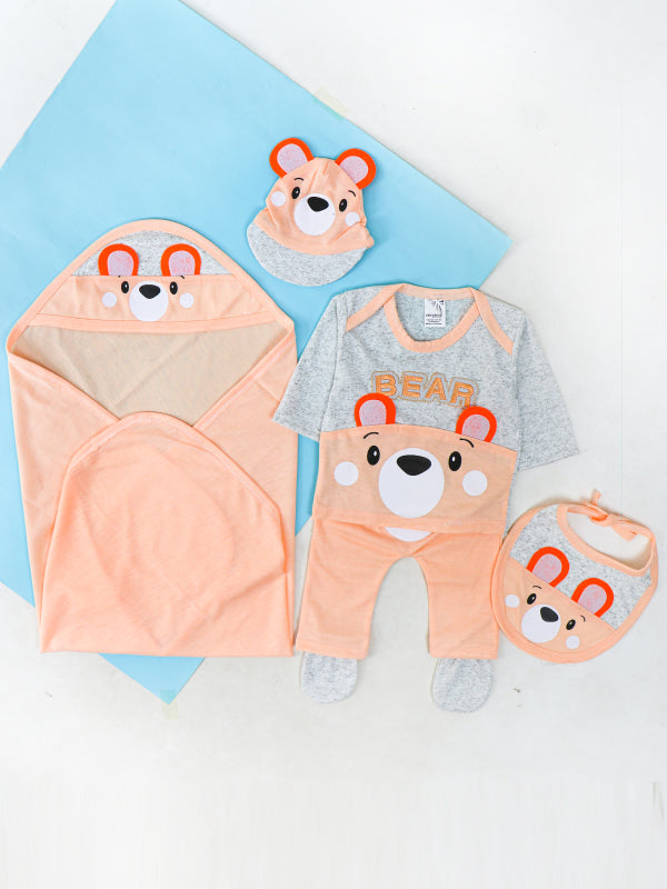 NBGS27 Newborn Pack of 6 Gift Set 0Mth - 3Mth Light Orange