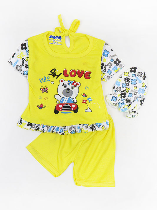 Newborn Baby Suit 0Mth - 3Mth Girl Love Yellow