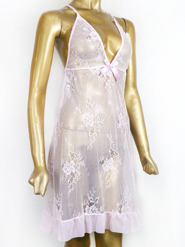 Baby Pink - Short Transparent Nighty For Women WSN03